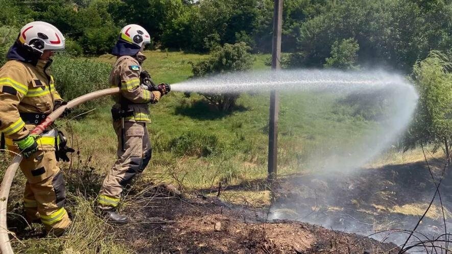 Пожежі у екосистемі ліквідовували у Нікополі та районі рятувальники